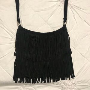 Black Fringe Purse